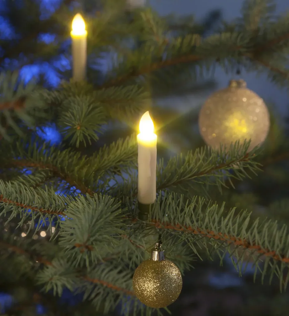 Wireless Christmas tree candles with remote control – 10 pieces
