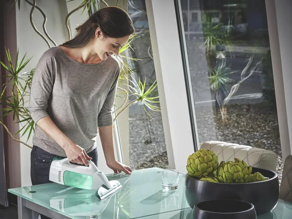 Cordless window vacuum "Dry & Clean" with spray, handle and washer + FREE window spray 500 ml