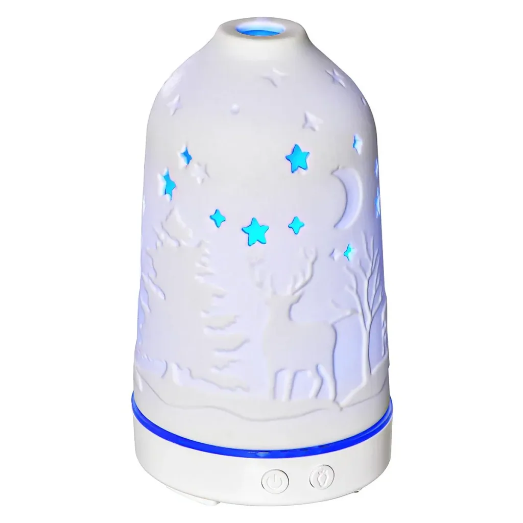 Aroma Diffuser Humidifier for Essential Oils 7 Colors LED 2 Spray Modes Automatic Shut-off Ceramic Dec