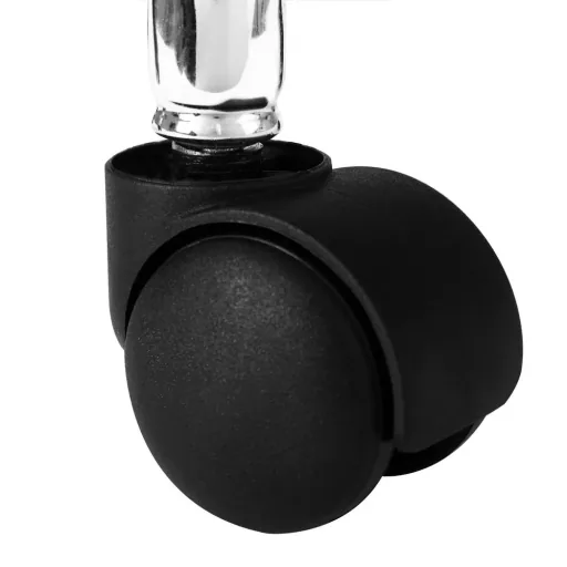 White rolling stool with backrest