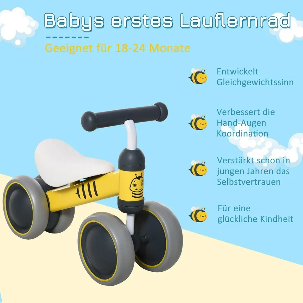 Children's balance bike yellow