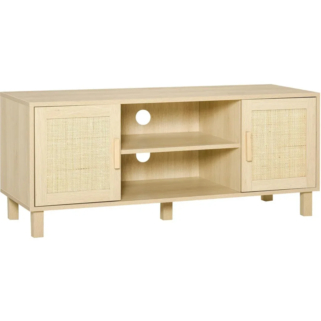 TV cabinet with natural rattan look