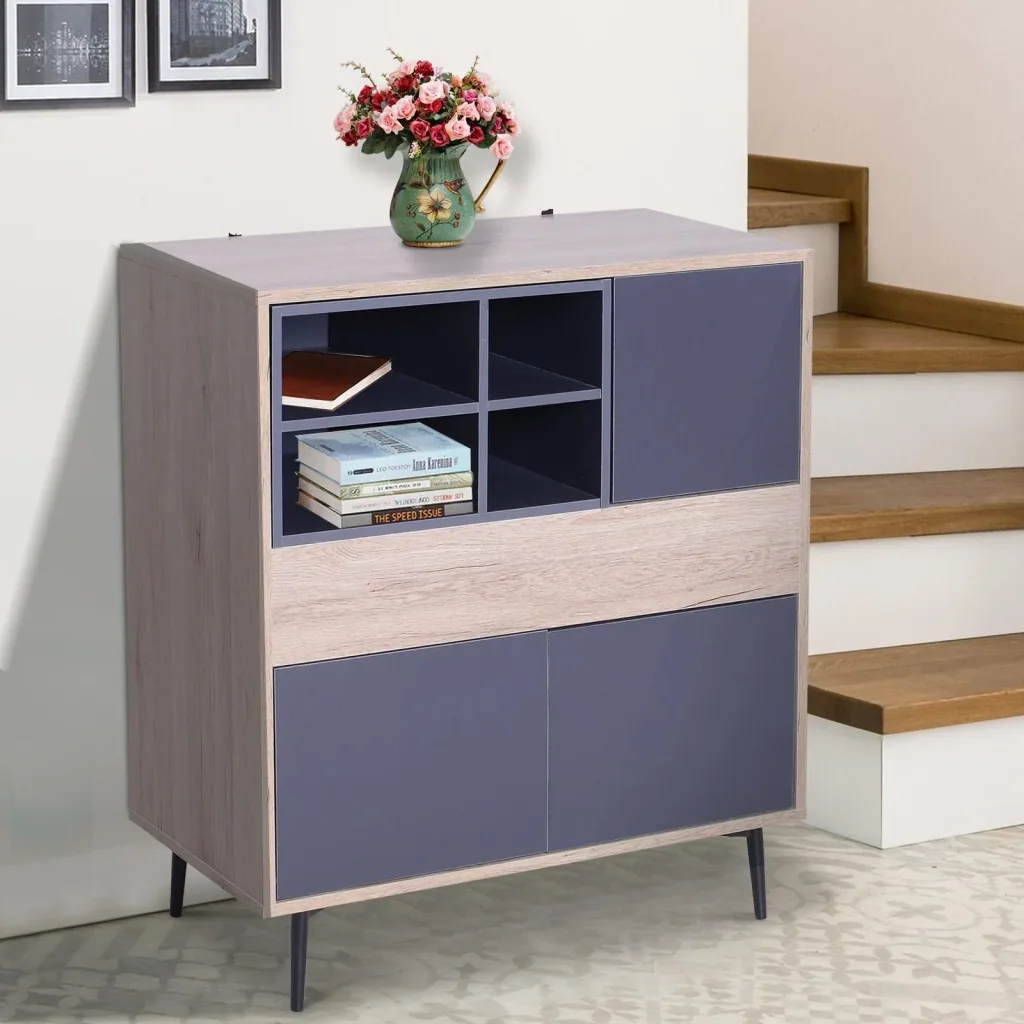 Multi-purpose cabinet chest of drawers sideboard console hallway extendable storage compartment 78 x 39 x 87.2 cm