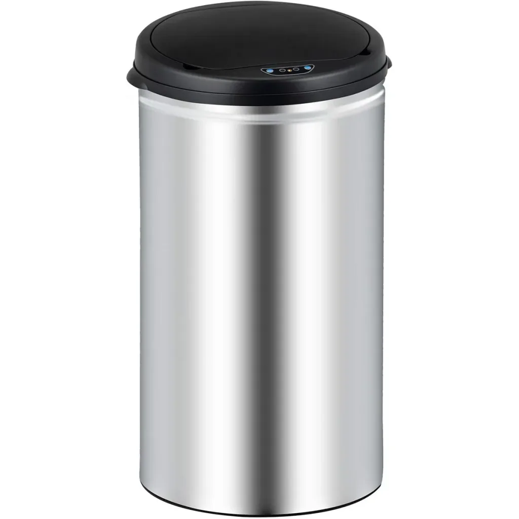 Waste bin with sensor made of stainless steel 40 liters