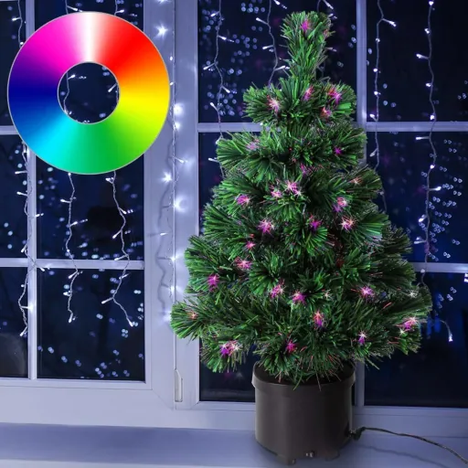 Artificial Christmas tree in fiber optic optics 60cm