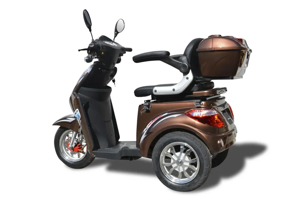 Electric tricycle brown - removable Li-Io battery 30 Ah - 25 km/h - senior mobility
