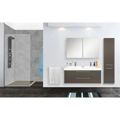 Shallow bathroom furniture 100cm - anthracite