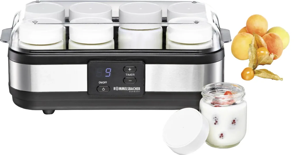 Yogurt maker “JG 40”, 8 portion containers, 150 ml each, stainless steel, 40 watts