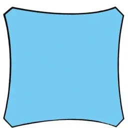 Sun sail - square - 5 x 5 m - sky blue