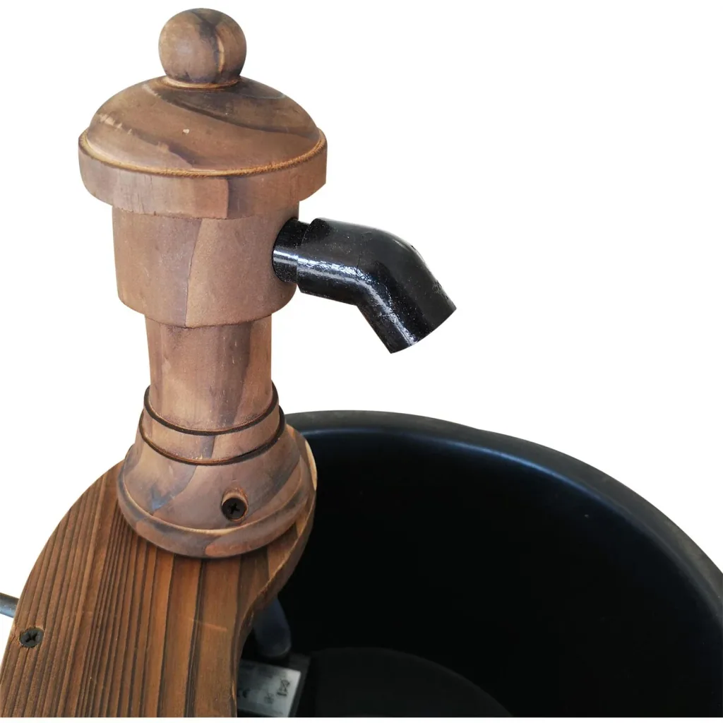 Garden fountain, decorative fountain, barrel fountain, waterfall, wooden barrel, fir wood + metal, natural wood ?27 x 37 cm