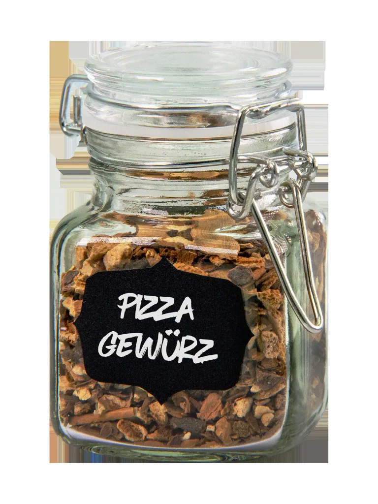 Spice jars with lid and labeling field, set of 4