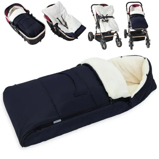 Baby Carrier Footmuff Dark Blue | Teddy | Maxi-Cosi | with Storage Bag