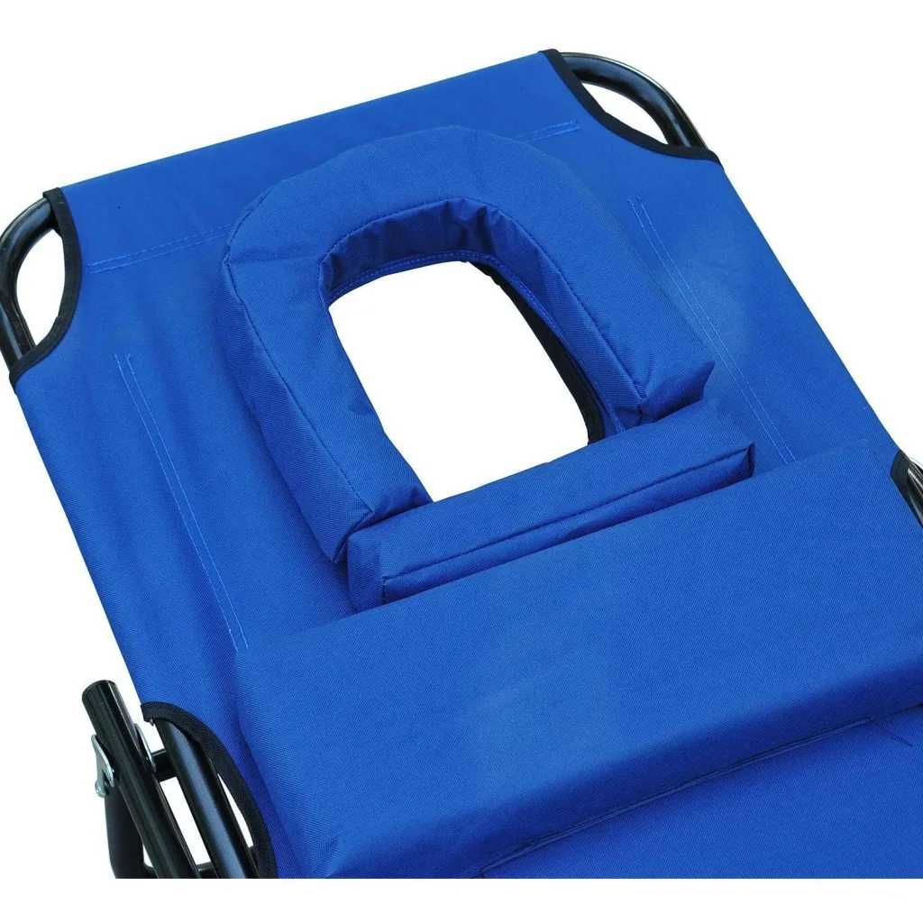 Sun lounger foldable lightweight with face opening blue