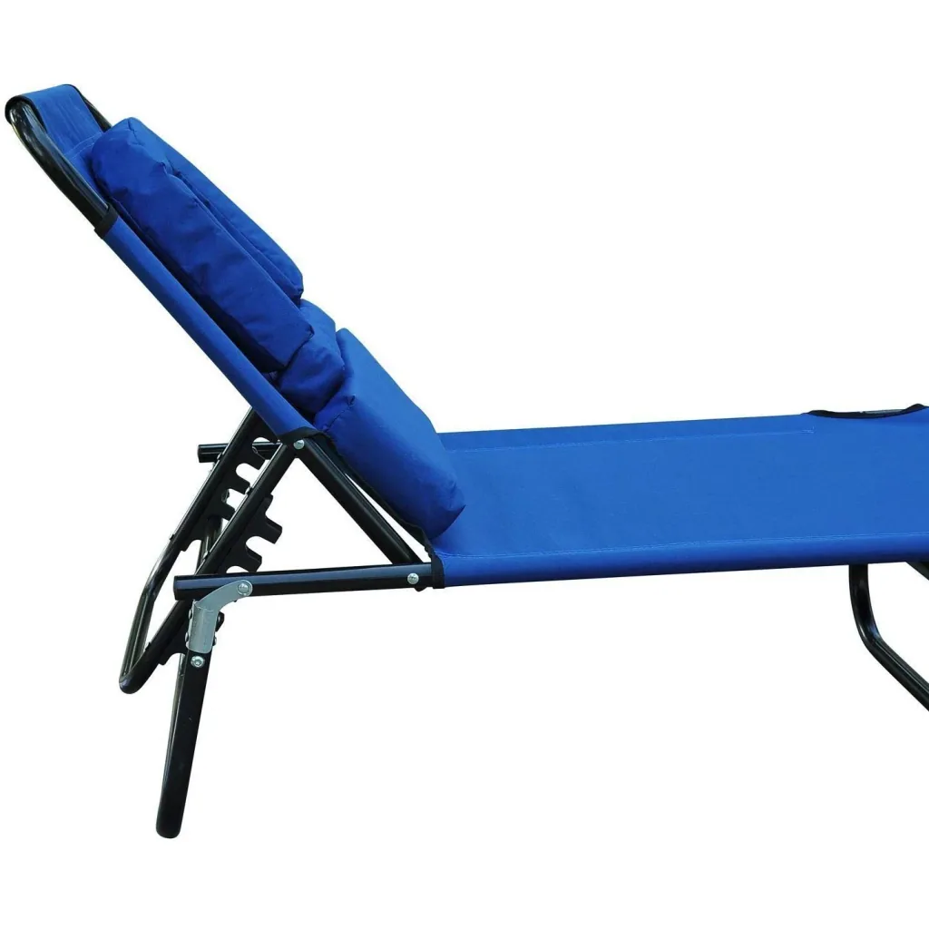 Sun lounger foldable lightweight with face opening blue