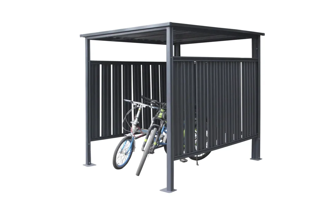 Westmann Fietsenstalling en overkapping Fieta, 180×203×210 cm, Antraciet – Staal met lamellenwanden
