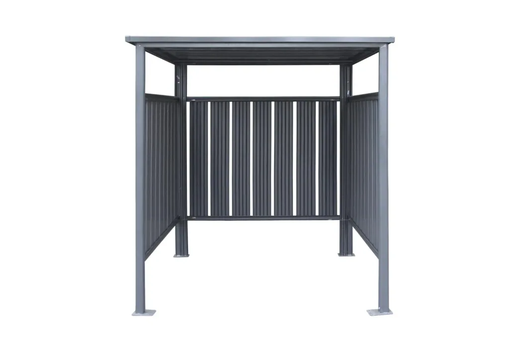 Westmann Fietsenstalling en overkapping Fieta, 180×203×210 cm, Antraciet – Staal met lamellenwanden