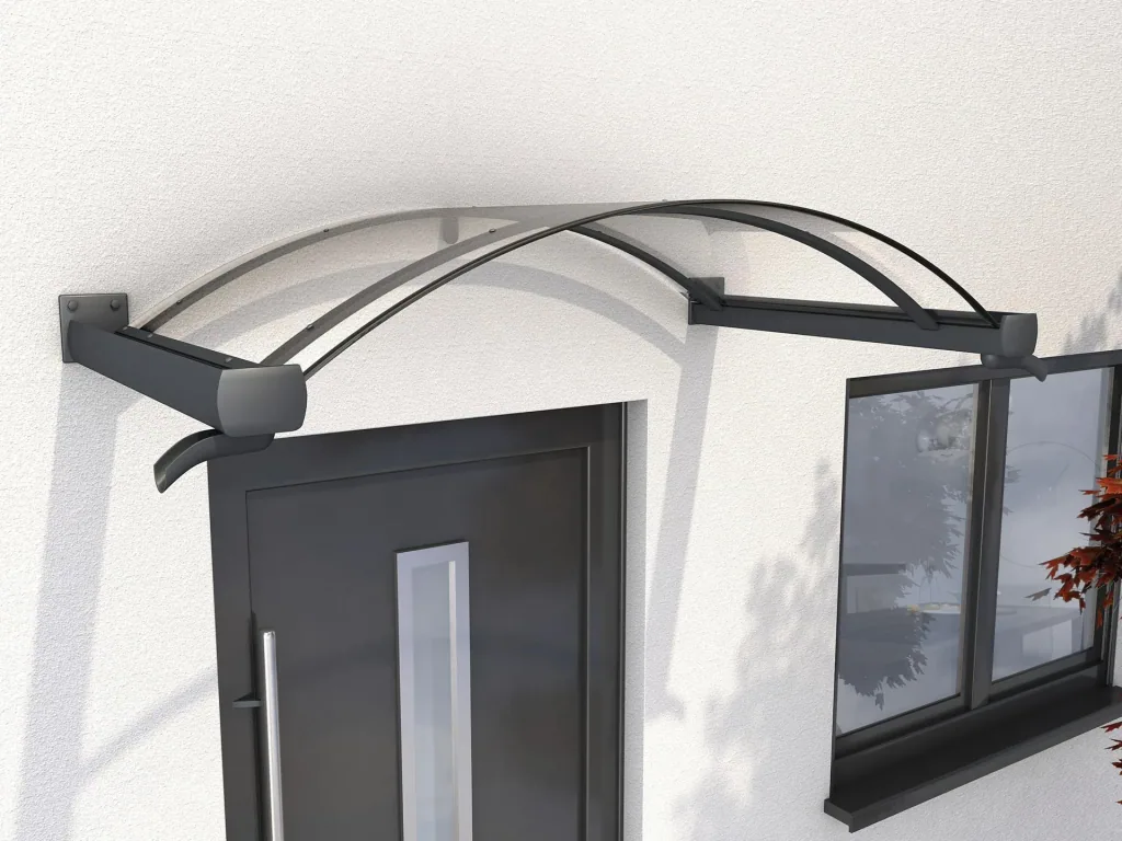 Arched canopy type BV/B 160, 160 x 90 x 25 cm, anthracite, 4 mm clear