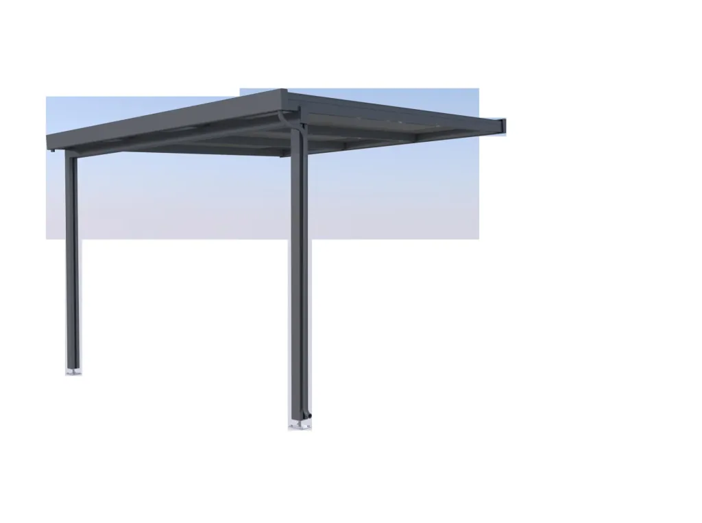 Patio roof Premium, anthracite, 3094 x 3060 mm - Acrylic multi-wall sheets 16 mm, bronze