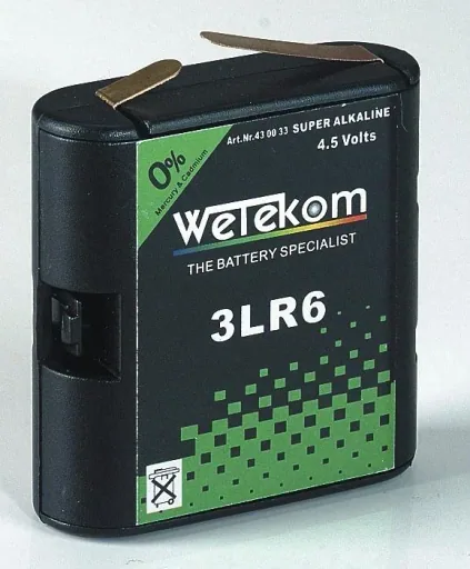 Alkaline flat battery 4.5V in interchangeable case - 1 piece