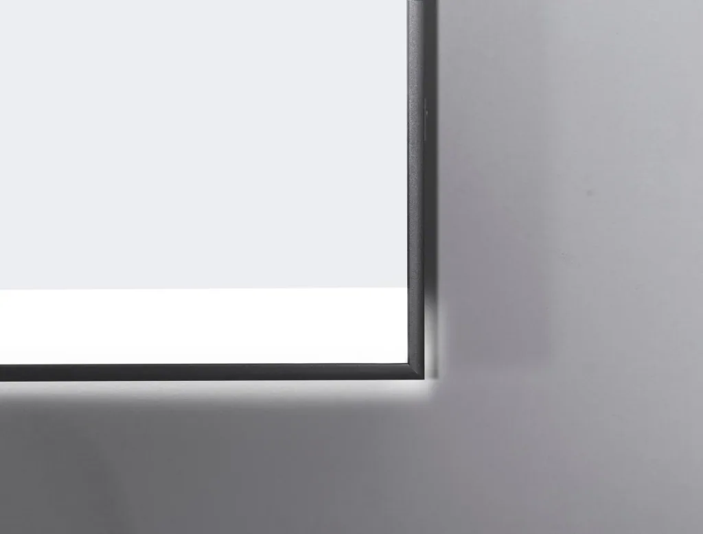 Bathroom mirror with lighting, "Black Shine" - 80 x 60 cm - horizontal and vertical hanging