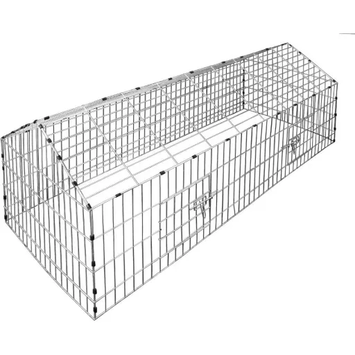 Rabbit hutch | Free-range hutch | Includes parasol | 180 x 75 x 75 cm