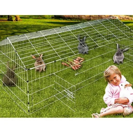 Rabbit hutch | Free-range hutch | Includes parasol | 180 x 75 x 75 cm