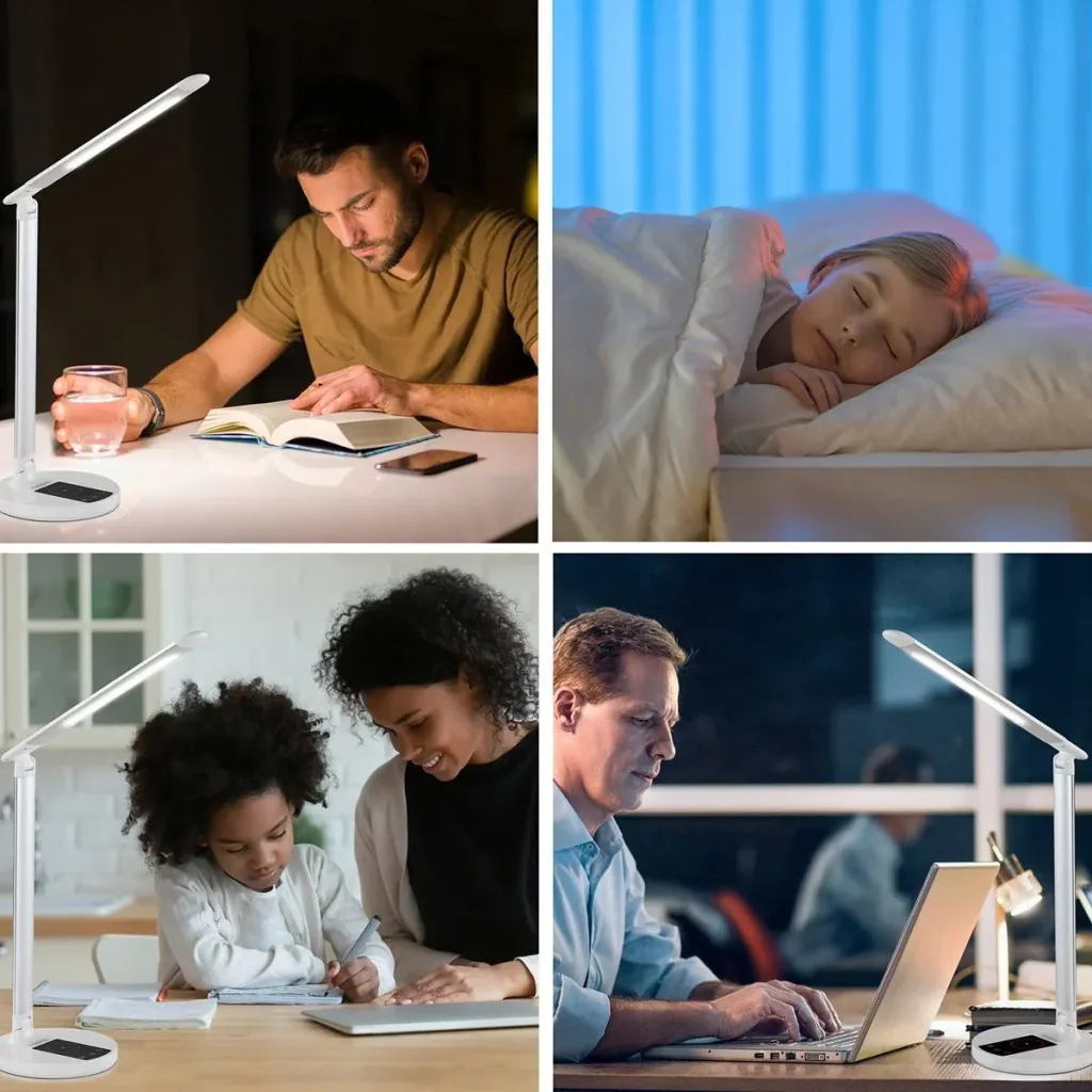 LED table lamp - dimmable - white/silver - 36 x 5 cm