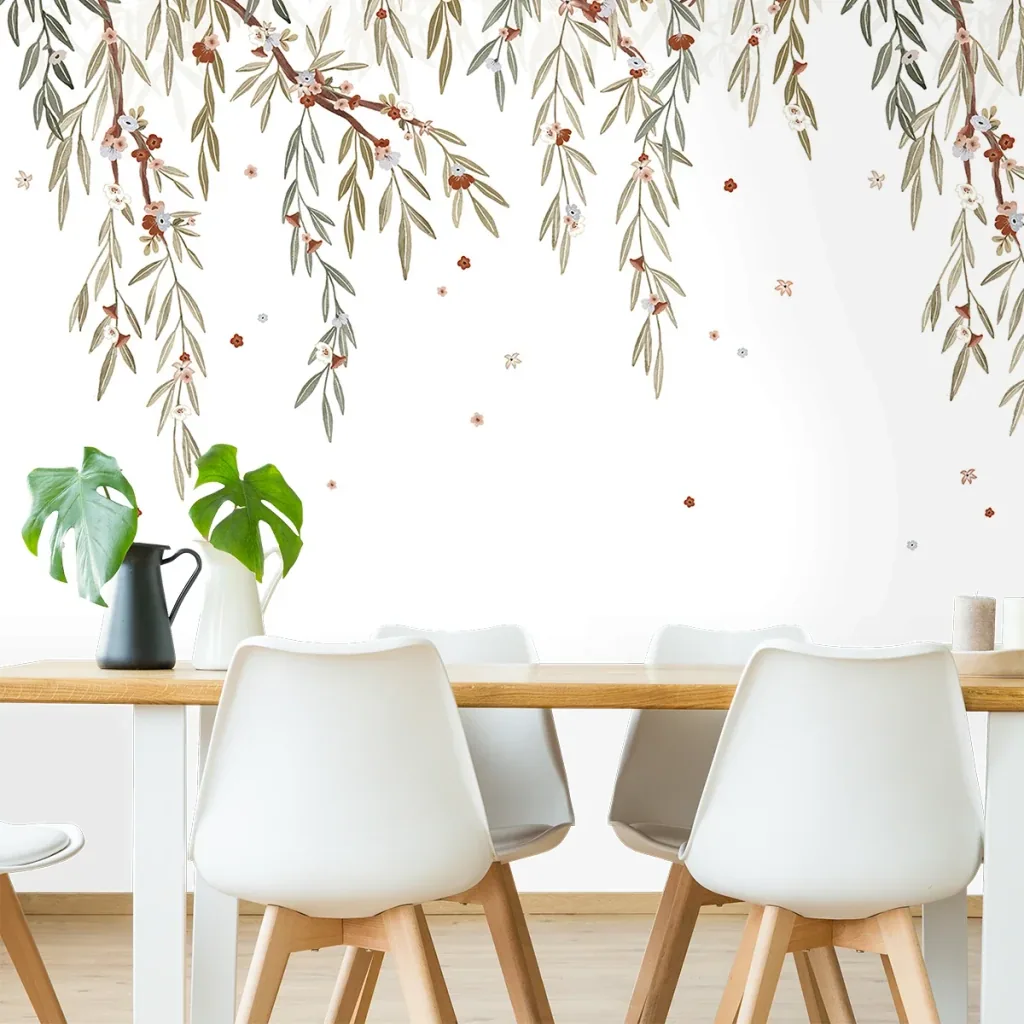 Lilipinso behang, kinderkamer muurontwerp, panorama, bloeiende eucalyptus