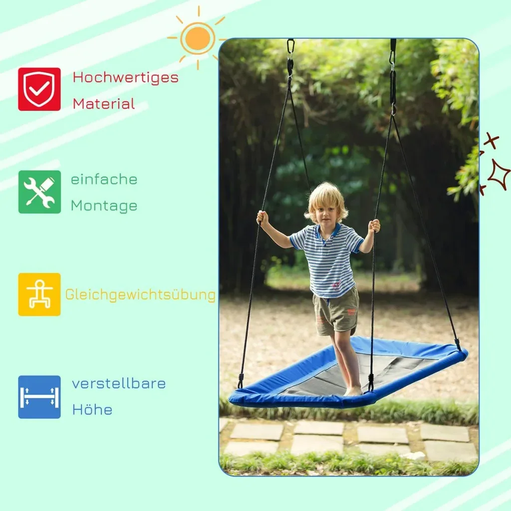 Nest swing for children blue, black