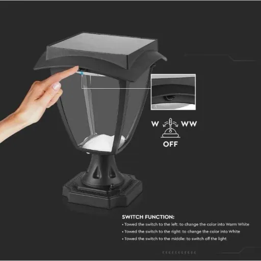 VT-983 Sevilla Solar Base Solar LED Lamp - 2 Light Colors