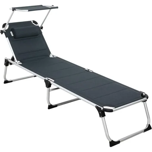 Bari deck chair grey 210x60x81cm