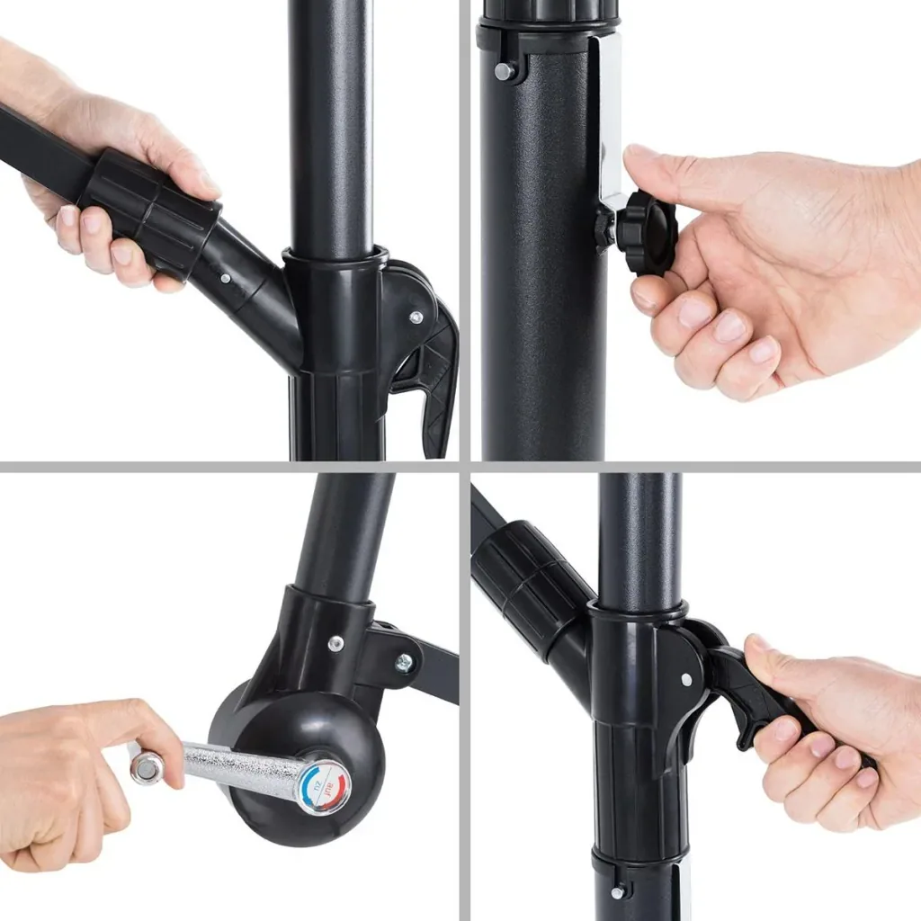 Parasol foldable aluminum cream with crank Ø 300 cm
