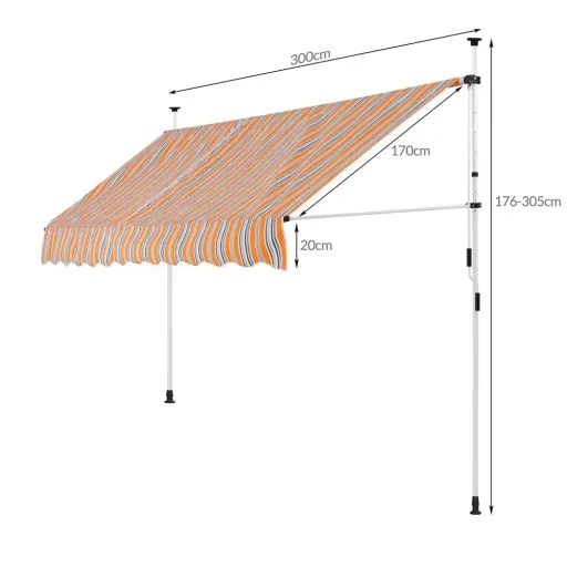 Clamp awning yellow/blue 300cm