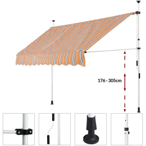 Clamp awning yellow/blue 300cm