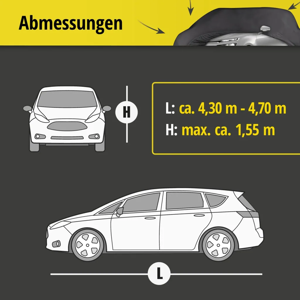 Car cover indoor soft - size 8 - 431x470x155cm - PES - elastane