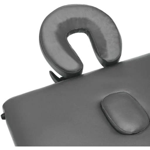Massage table 2 zones 186x68 cm aluminum frame anthracite