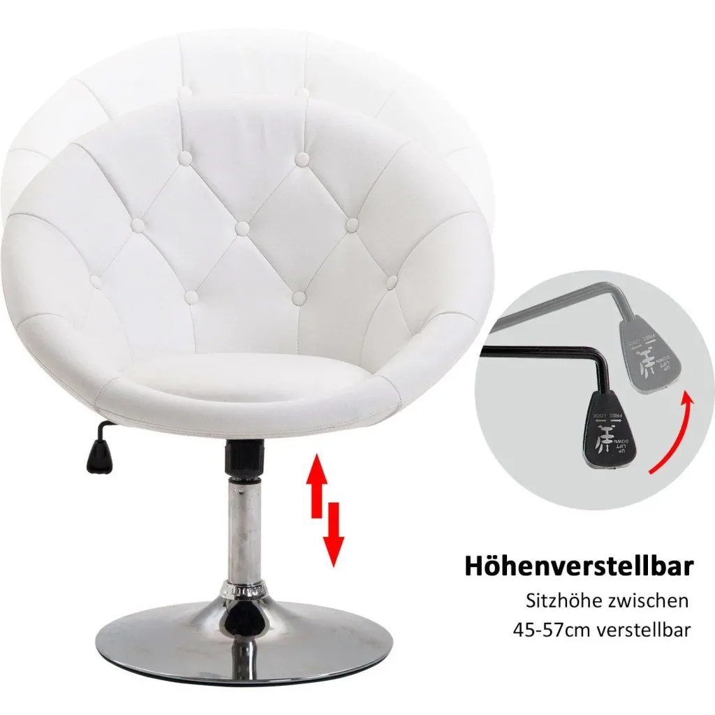 Height-adjustable work stool white