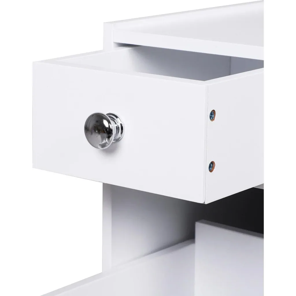 Bathroom furniture bathroom cabinet bathroom cabinet with 2 drawers and 1 storage compartment wood white 48 x 17 x 58 cm
