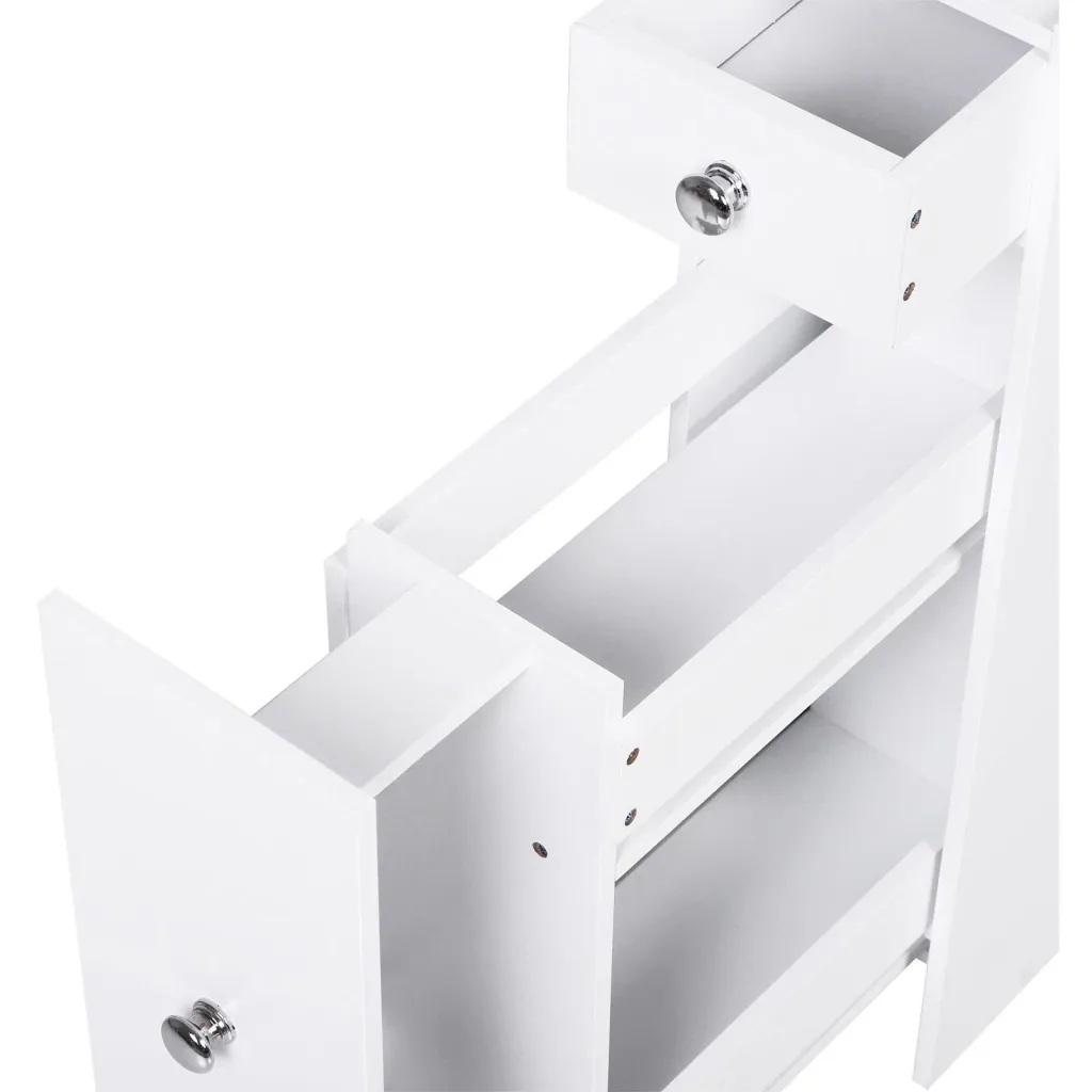 Bathroom furniture bathroom cabinet bathroom cabinet with 2 drawers and 1 storage compartment wood white 48 x 17 x 58 cm
