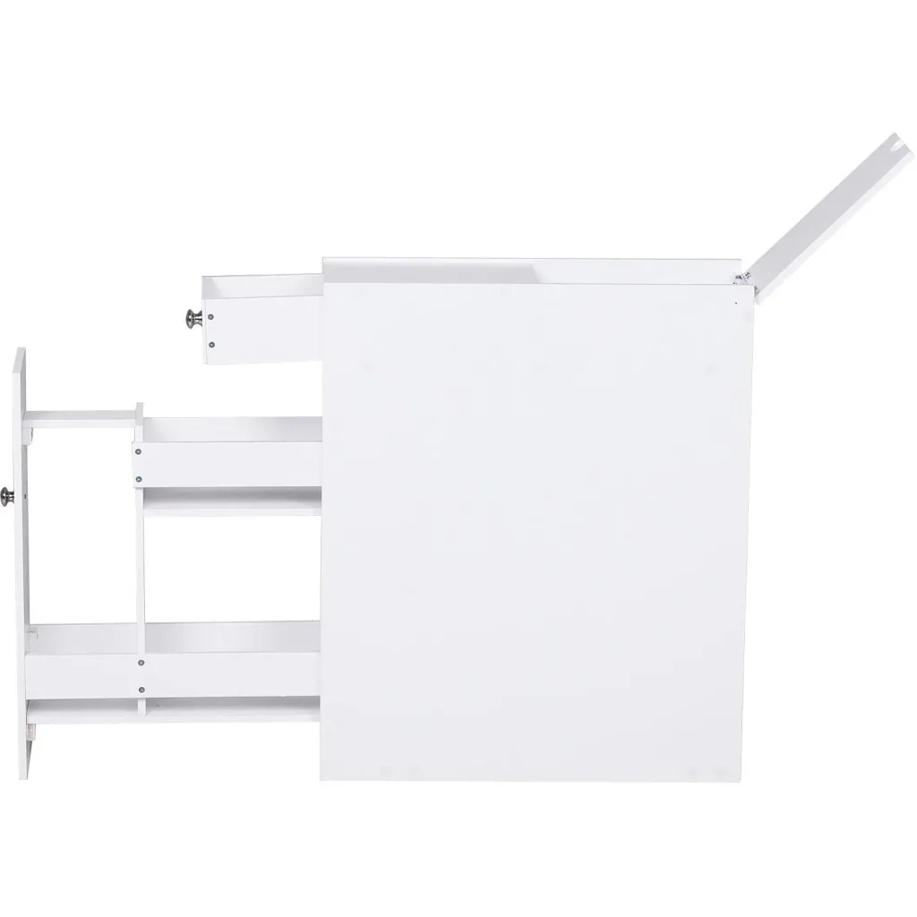 Bathroom furniture bathroom cabinet bathroom cabinet with 2 drawers and 1 storage compartment wood white 48 x 17 x 58 cm