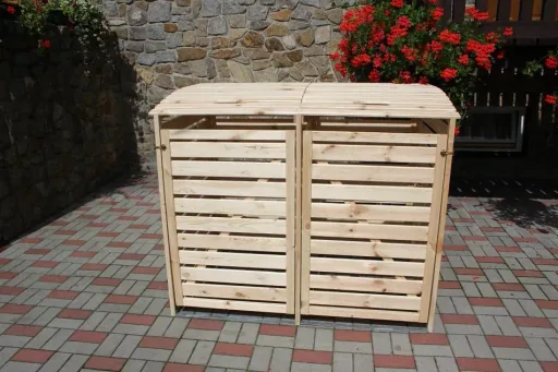 Garbage can box "Vario III" for 2 tons, natural