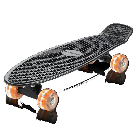 Skateboard with LED light - Black & Orange - 57 cm
