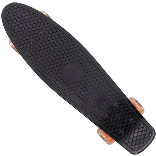 Skateboard with LED light - Black & Orange - 57 cm