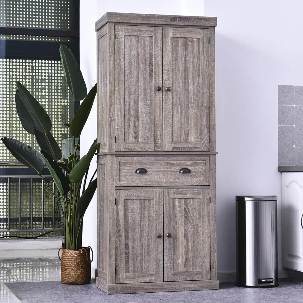 Colonial cabinet with drawer brown
