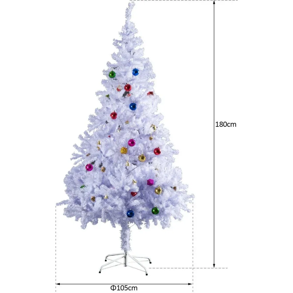 Christmas tree with stand incl. decoration 180cm white