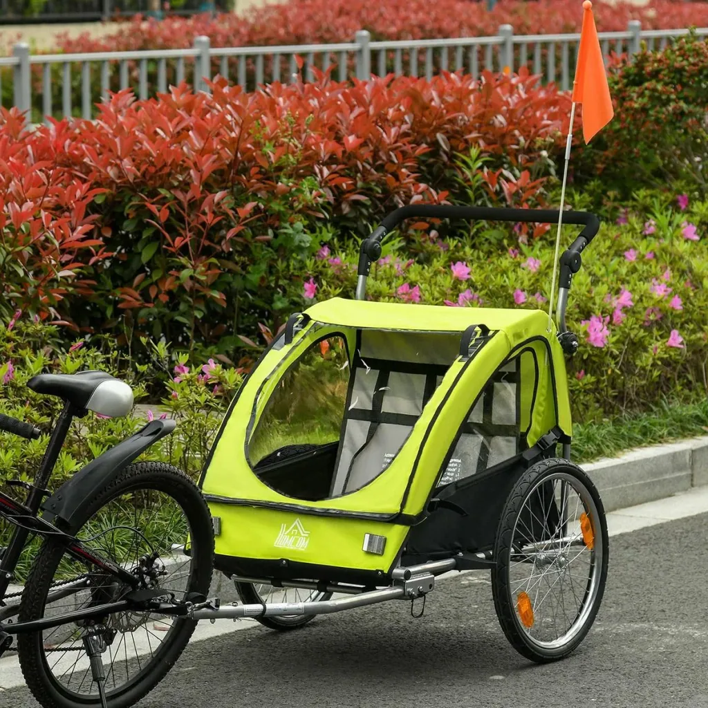 2-in-1 bicycle trailer with space for 2 children, grey, black