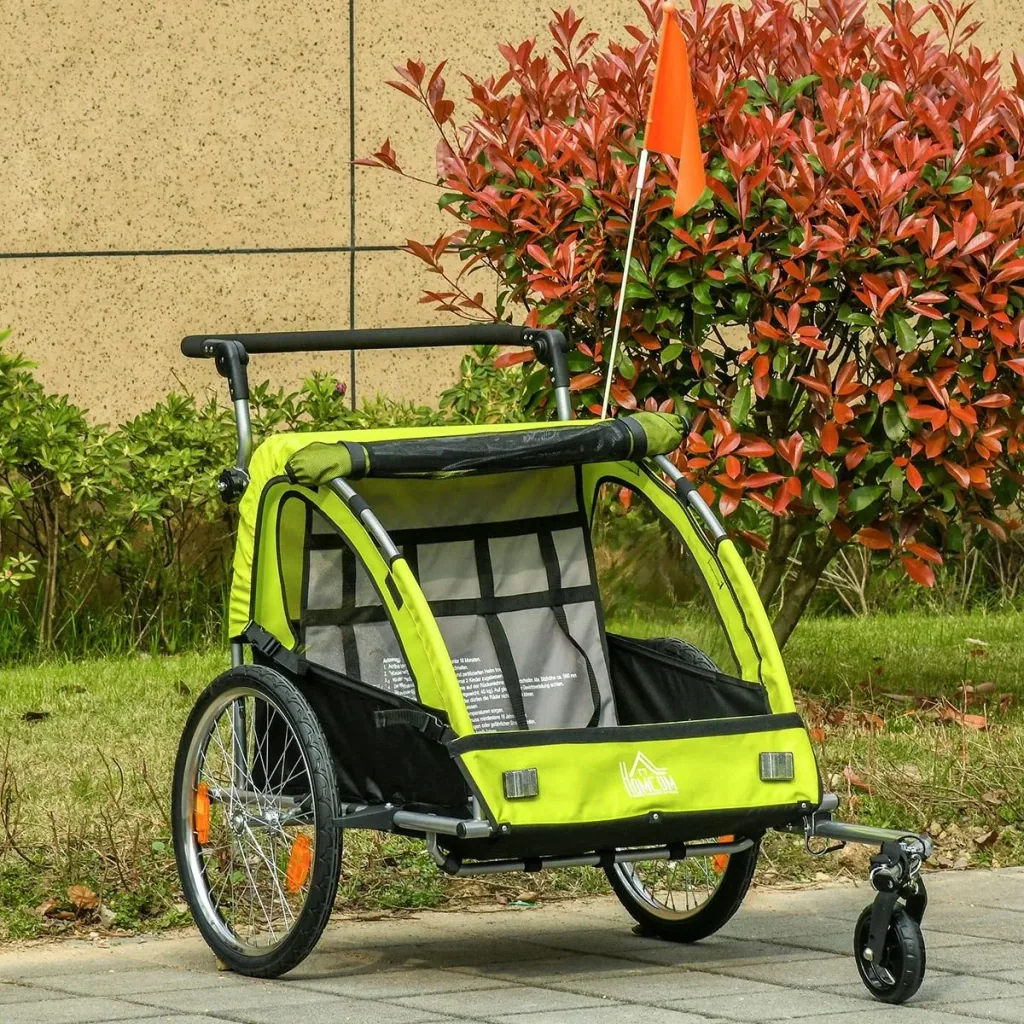 2-in-1 bicycle trailer with space for 2 children, grey, black