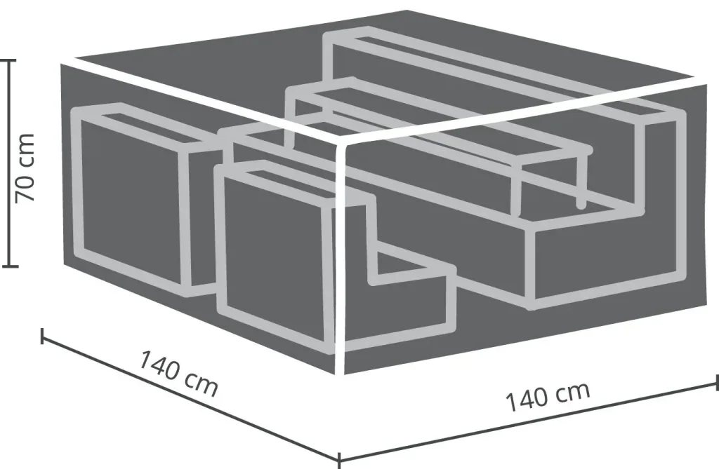 Professional protective cover for lounge groups small, square