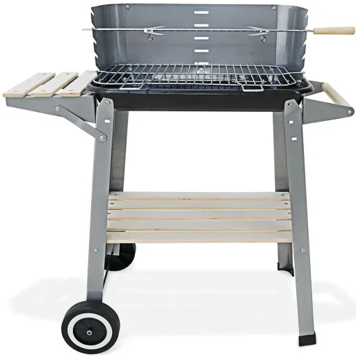 BBQ Grill - With wheels and worktop - 55x35cm
