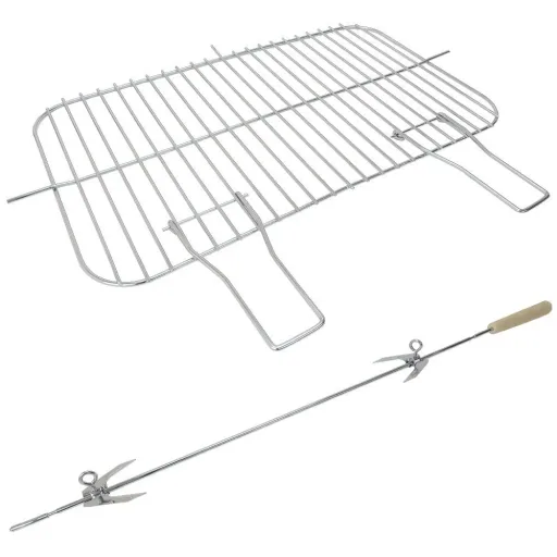BBQ Grill - With wheels and worktop - 55x35cm